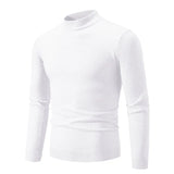 New Sweatwear Men's Half Neck Basic Solid Color Sweaters Round Neck Elastic Pullovers Warm Autumn Knitted Oversized Sweater Men
