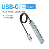 Lemorele USB Hub Type C Hub USB3.0 OTG 4 Port USB C/A HUB Multi Splitter Adapter Laptop Accessories For Lenovo Macbook Pro