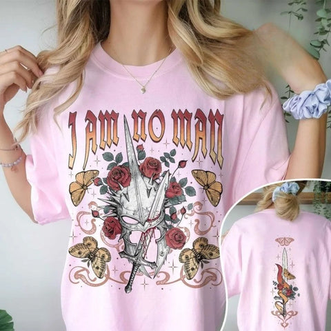 Vintage I Am No Man Cotton Printed Unisex T Shirts High Street Pure Cplor Short Sleeve O Neck Women T Shirt Loose Top Streetwear