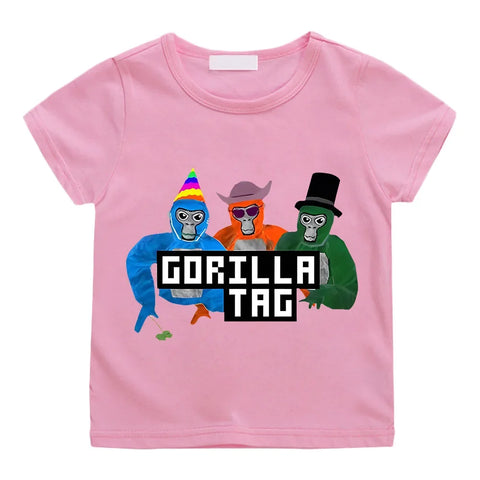 New Game Gorilla Tag T Shirt Kids 2024 Summer Cartoon Monke Clothes Toddler Girls Cotton T-shirtTeenager Boys Short Sleeve Tops