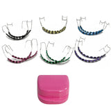 1 Pair Dental Fake Braces Temporary Tooth Decoration With Hook With Metal Wires Colorful Metal Bracket Ligature Ties Dental Tool