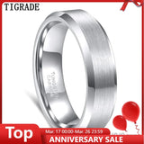 Tigrade 4/6/8mm Unisex Ring Silver Color Brushed Tungsten Carbide Rings For Women Couple Wedding Band Men Anels Dropshipping