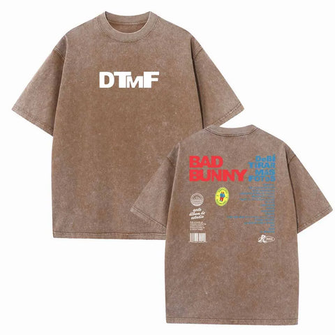 Bad Bunny Debi Tirar Mas Fotos Vintage Summer O-Neck Short Sleeve Cotton T-Shirts