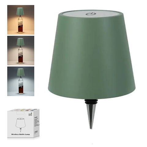 Wireless Bottle Table Lamp Touch Control of 3 Colors and Stepless Dimming Night Lamp For Bar Wine Bottles Decor Desk Lights