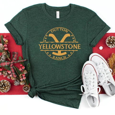 Retro Yellowstone T-shirt Yellowstone Dutton Ranch Shirt Rip Wheeler Unisex Short Sleeve Tees Vintage Tv Show Inspired Fans Tops
