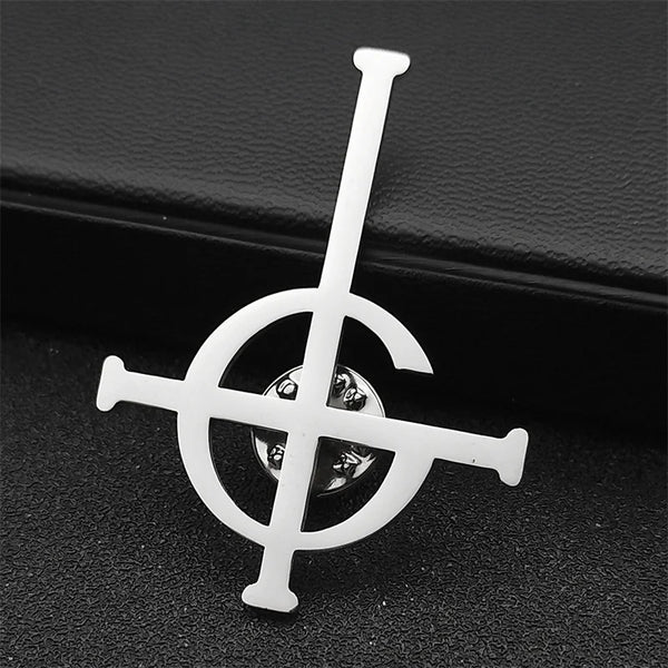 Ghost BC Nameless Ghoul Band Brooch for Women Men Stainless Steel Silver Color Papa Emeritus Symbol Badge Pin Jewelry BS06