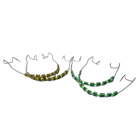 1 Pair Dental Fake Braces Temporary Tooth Decoration With Hook With Metal Wires Colorful Metal Bracket Ligature Ties Dental Tool