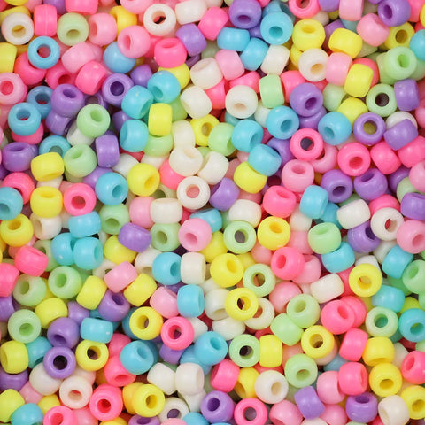 1000pcs Multi-colored Large Hole Pony Beads For Jewelry Making DIY Kids Crafts Friendship Bracelets Beading Keychains Supplies