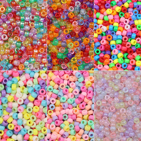 1000pcs Multi-colored Large Hole Pony Beads For Jewelry Making DIY Kids Crafts Friendship Bracelets Beading Keychains Supplies