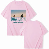 Dua Radical Optimistic Lipa Vintage Print Loose Comfortable T-shirt O Collar Trend Short-sleeved T-shirt Fans Gift Everyday Wear