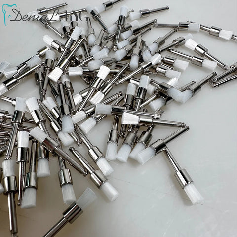 100pcs Dental Prophy Brushes Polishing Polisher Disposable Latch type Mixed color Plat Used for stain removal and polish