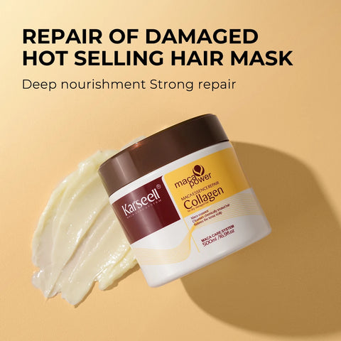 Karseell Collagen Hair Mask 16.90 fl.oz 500ml Deep Repair Maca Essence Repair Collagen for Dry Damaged Hair All Hair Type