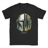This Is The Way Helmet Men T-Shirt The Mandalorian Print Pattern Oversize Vintage Tee Hip Hop T-Shirt Cotton Casual Top Clothing