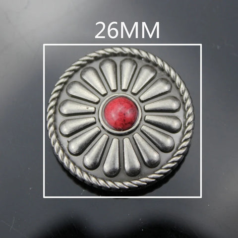 5PCS Vintage Silver Metal Decorative Buckle DIY Leathercraft Screw Fastening Belt Conchos Button Handmade Sewing Accessories