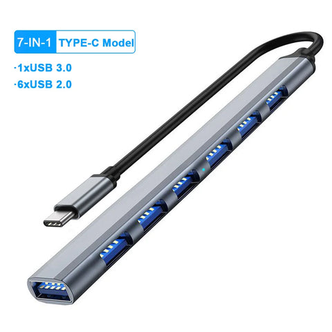 USB C HUB 4K 30Hz Type C to HDMI-compatible PD 87W USB Splitter USB Adapter For Macbook Air Pro USB3.0 HUB TF SD Multi Converter