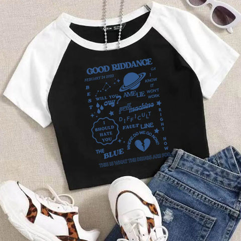 Gracie Abrams T Shirts Streetwear Good Riddance Tracklist Merch Vintage Graphic Tee Crop Shirt Short Tees Tops Male and Female