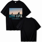 Dua Radical Optimistic Lipa Vintage Print Loose Comfortable T-shirt O Collar Trend Short-sleeved T-shirt Fans Gift Everyday Wear