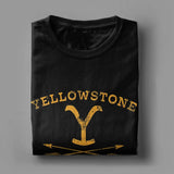 Vintage Yellow Stones T-Shirt Men Dutton Ranch Arrows Crewneck Cotton T Shirt US TV Shows Short Sleeve Tee Plus Size Merchandise