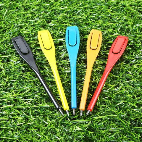 50 Pcs Golf Scoring Pen Plastic Golf Scoring Pencil Clip Score Card Lead Golfer Accessory Tool Recording Golf Supplies 5 Colors