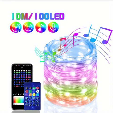 LED String Light Bluetooth Fairy Light USB 5V 20m 10m 5m Dreamcolor Music Sync Party Garland Decor