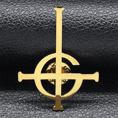Ghost BC Nameless Ghoul Band Brooch for Women Men Stainless Steel Silver Color Papa Emeritus Symbol Badge Pin Jewelry BS06