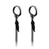 1 Pairs Punk Stainless Steel Stud Earrings Black Earrings Set For Men Women Vintage Hip Hop Piercing Ear Jewelry Accessories