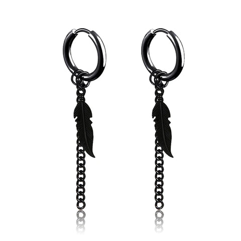 1 Pairs Punk Stainless Steel Stud Earrings Black Earrings Set For Men Women Vintage Hip Hop Piercing Ear Jewelry Accessories