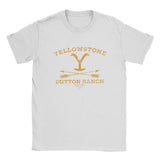 Vintage Yellow Stones T-Shirt Men Dutton Ranch Arrows Crewneck Cotton T Shirt US TV Shows Short Sleeve Tee Plus Size Merchandise