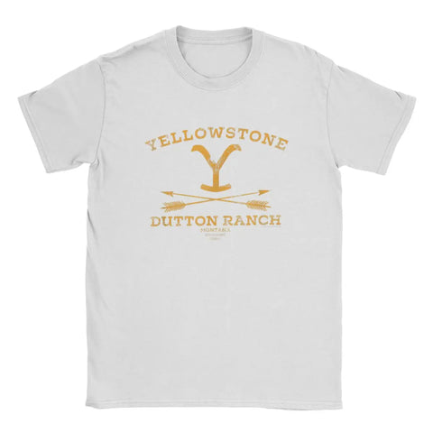 Vintage Yellow Stones T-Shirt Men Dutton Ranch Arrows Crewneck Cotton T Shirt US TV Shows Short Sleeve Tee Plus Size Merchandise