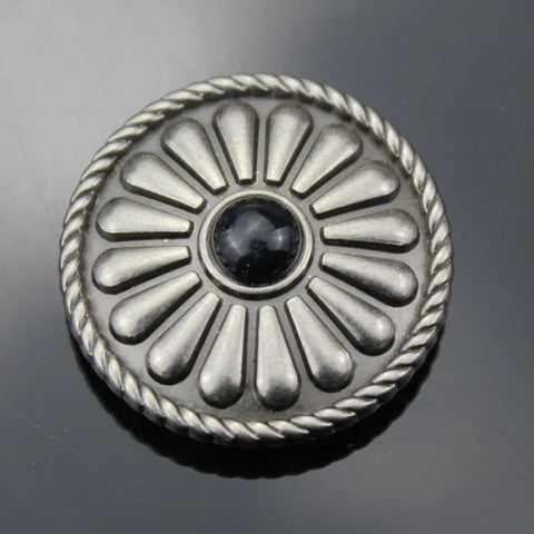 5PCS Vintage Silver Metal Decorative Buckle DIY Leathercraft Screw Fastening Belt Conchos Button Handmade Sewing Accessories