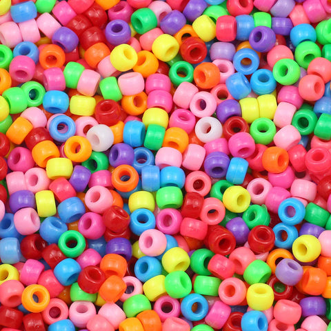 1000pcs Multi-colored Large Hole Pony Beads For Jewelry Making DIY Kids Crafts Friendship Bracelets Beading Keychains Supplies