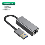 USB Type C Ethernet Adapter 1000Mbps USB 3.0 RJ45 Network Card  For MacBook PC Windows XP 7 8 10 Android USB Lan Internet Cable