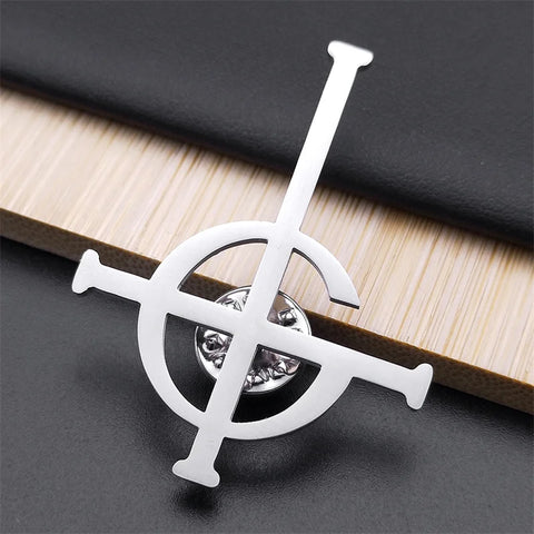 Ghost BC Nameless Ghoul Band Brooch for Women Men Stainless Steel Silver Color Papa Emeritus Symbol Badge Pin Jewelry BS06