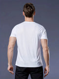 Crew T-Shirt10Pcs White Ultralight Men Quick Dry Breathable Sweat Shirt for Fitness Gym Running Light Plaid Quick Dry Short Slee