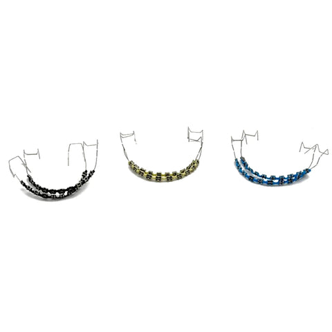 1 Pair Dental Fake Braces Temporary Tooth Decoration With Hook With Metal Wires Colorful Metal Bracket Ligature Ties Dental Tool