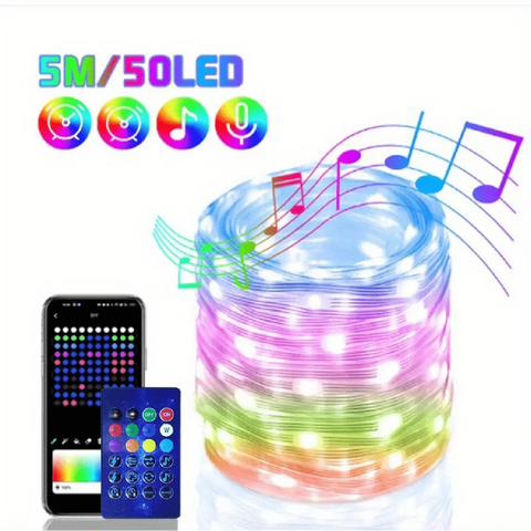 LED String Light Bluetooth Fairy Light USB 5V 20m 10m 5m Dreamcolor Music Sync Party Garland Decor