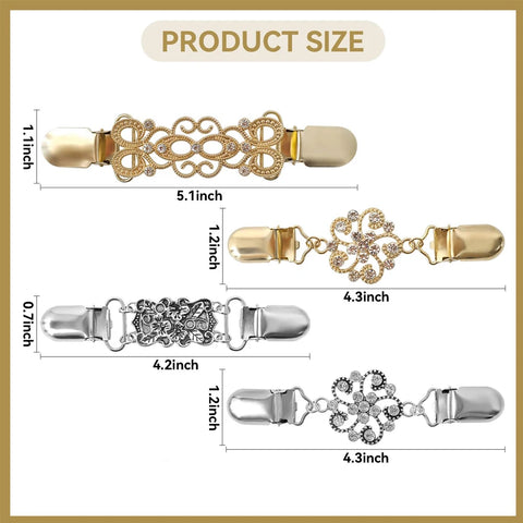 1Pc Dress Clips Back Cinch Sweater Shirt Clips Vintage Shawl Clips Cinch Clip Brooch Clips Cardigan Clips for Women Clothing