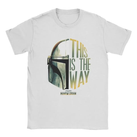 This Is The Way Helmet Men T-Shirt The Mandalorian Print Pattern Oversize Vintage Tee Hip Hop T-Shirt Cotton Casual Top Clothing