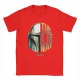 This Is The Way Helmet Men T-Shirt The Mandalorian Print Pattern Oversize Vintage Tee Hip Hop T-Shirt Cotton Casual Top Clothing