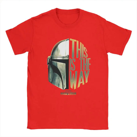 This Is The Way Helmet Men T-Shirt The Mandalorian Print Pattern Oversize Vintage Tee Hip Hop T-Shirt Cotton Casual Top Clothing