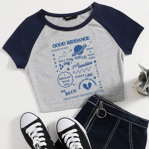 Gracie Abrams T Shirts Streetwear Good Riddance Tracklist Merch Vintage Graphic Tee Crop Shirt Short Tees Tops Male and Female