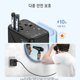 LENCENT 65W/100W GaN International Travel Adapter with 2USB 3 Type C GaN Fast Charging Adapter with EU AU US UK Plug for Travel