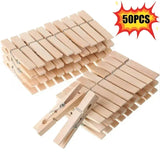 50pc Clothes Pins Wooden Clothespins7.2cm Natural Wood Color Heavy Duty Wood Clips for Hanging Clothes Outdoor Decorative Photos