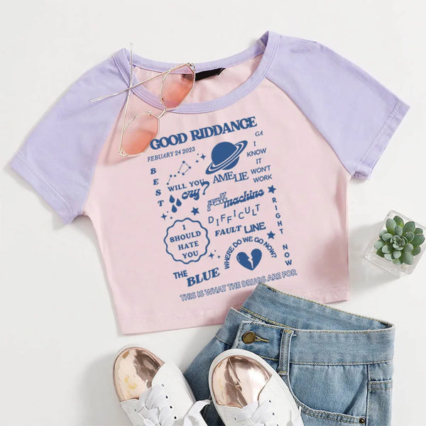 Gracie Abrams T Shirts Streetwear Good Riddance Tracklist Merch Vintage Graphic Tee Crop Shirt Short Tees Tops Male and Female