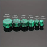2pcs Stylish Vintage Synthetic Malachite Stone Ear Gauges Plugs & Tunnels Expander Stretchers Body Piercing Jewelry Size 6-16mm