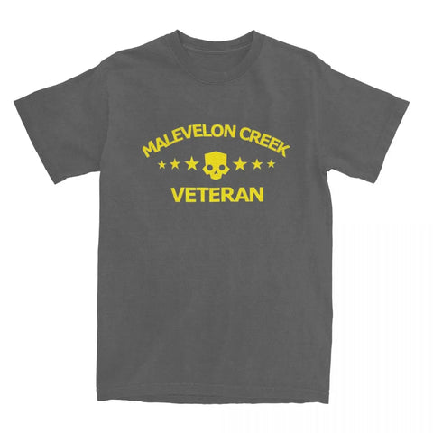 Helldivers 2 Malevelon Creek Veteran T-Shirts Women Men Vintage Cotton Tee Shirt Short Sleeve T Shirt Party Clothing Tops