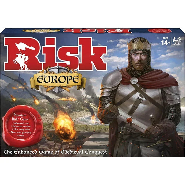 Risk Europe Board Game - Strategic Conquest with Territory Building & Alliance Mechanics for 12+ Players