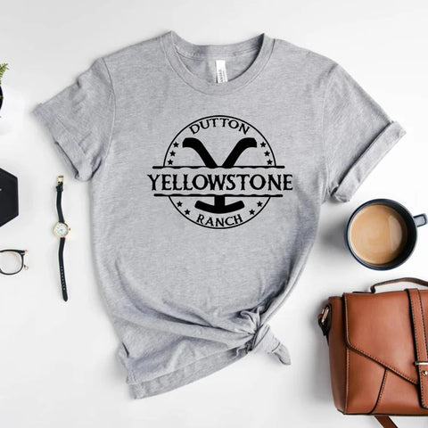 Retro Yellowstone T-shirt Yellowstone Dutton Ranch Shirt Rip Wheeler Unisex Short Sleeve Tees Vintage Tv Show Inspired Fans Tops