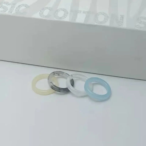 2024 Korean Wave New Felix Ring Acrylic Ring Fashion Candy Color Transparent Resin Men's and Women's Size 7 and 9 Jewelry