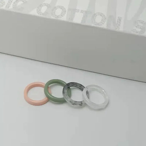 2024 Korean Wave New Felix Ring Acrylic Ring Fashion Candy Color Transparent Resin Men's and Women's Size 7 and 9 Jewelry